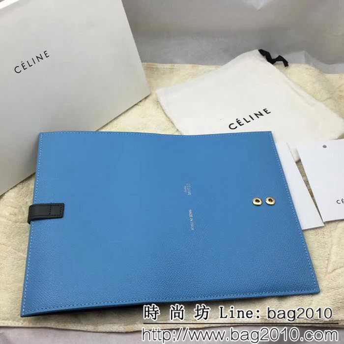CELINE賽琳原單 專櫃 手掌紋牛皮搭扣拼色錢夾 4148 SL1685